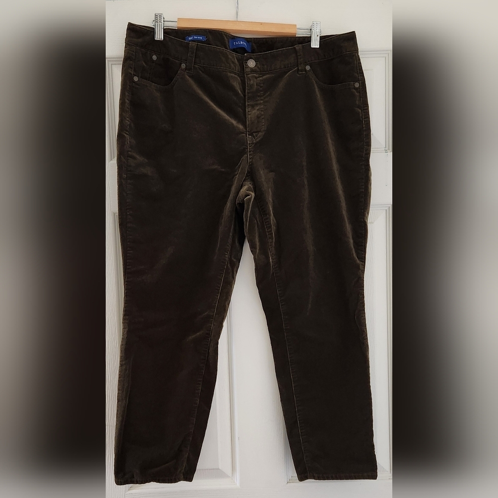 Talbots 16WP Olive Green Corduroy Pants